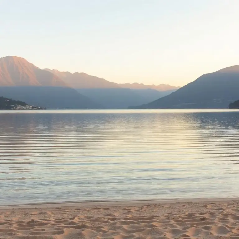 Lac d'Annecy au coucher du soleil